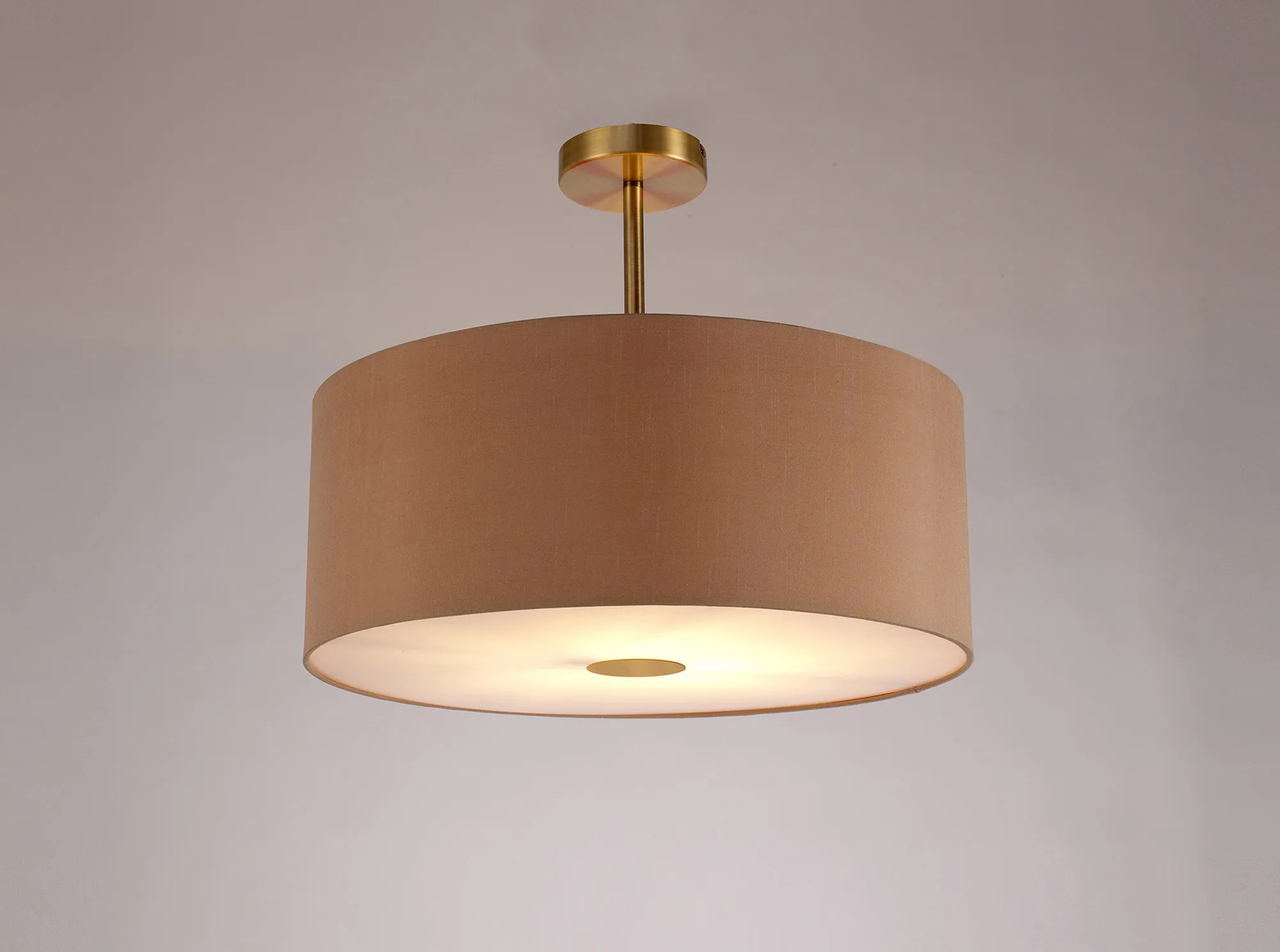 Baymont 50cm Semi Flush 1 Light Antique Brass, Antique Gold/Ruby, Frosted Diffuser DK0188  Deco Baymont AB AG